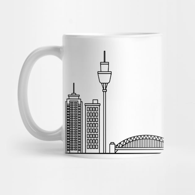 Sydney Skyline in black with details by Mesyo